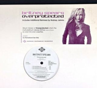Rare Britney Spears Overprotected 12 " Vinyl 2002 Promotional Record
