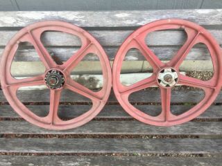 Skyway Tuff 2 Coaster Brake Wheels Red Rare Mags