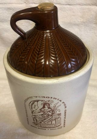 Vintage Monmouth Ill.  Usa Tobacco Ad Stoneware Cookie Jar With Lid Rare