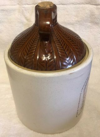 Vintage MONMOUTH ILL.  USA TOBACCO AD STONEWARE COOKIE JAR with Lid RARE 5