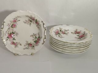 Very Rare Set Of Eight Royal Albert Lavender Rose Round Sweet Meat Dishes Bowls