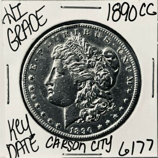 1890 Cc Morgan Silver Dollar Coin 6177 Rare Key Date