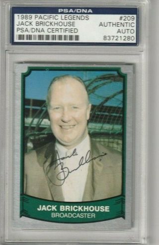 Chicago Cubs Rare Jack Brickhouse Psa Cert Encapsulated Autograph Signed Card