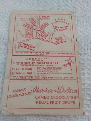 LIVERPOOL FC v Chelsea oct 9th 1948 And VERY Rare 2