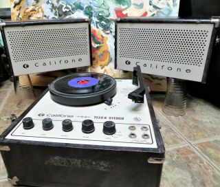Vintage Califone Stereo Record Player 1130k Rare Great Sounds