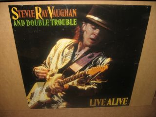 Rare Stevie Ray Vaughn Double Trouble Large Promo Poster Live Alive Shippg