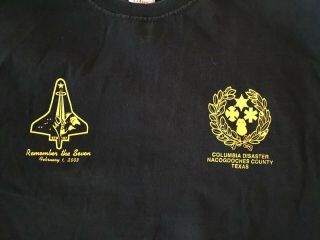 Rare NASA Space Shuttle Columbia STS - 107 Recovery Team Tshirt LG 2