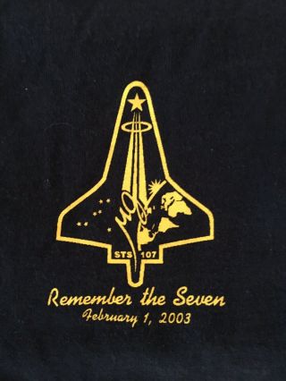 Rare NASA Space Shuttle Columbia STS - 107 Recovery Team Tshirt LG 3