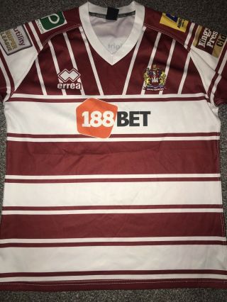 Wigan Warriors Rugby League Shirt 2016 Large Rare