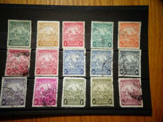 George Vi Barbados Postage Stamp Set 1/2d To 2/6 Including The Rare 1d Scarlet