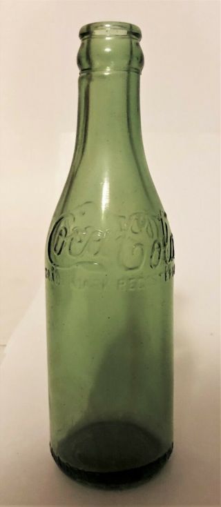 Rare Coca - Cola Straight - Sided Green / Olive Green Bottle - Canada