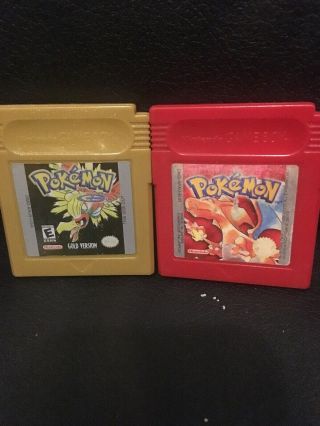 Polemon Gold And Red Gameboy Classic Games Rare -