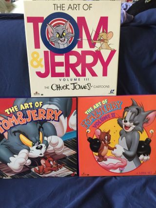 The Art Of Tom & Jerry Volume 1,  2 And 3 Laserdisc Box Set Cartoon Rare
