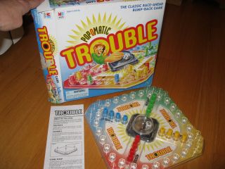 Rare Retro Trouble Pop O Matic Board Game From Milton Bradley 1998 Complete
