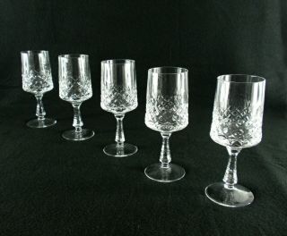 Rare Antique Baccarat Crystal Glass Set 5 X Port Wine Goblet W/ Deep Cut