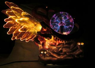 Rare Light up Fiber Optic Dragon Serpent Plasma Ball Lamp - 3