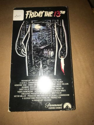 Friday The 13th Vhs 1980 Slasher Rare First Release Early Georgetown Paramount