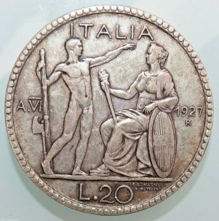 Italy Italia - 20 Lire 1927 - See Silver Rare