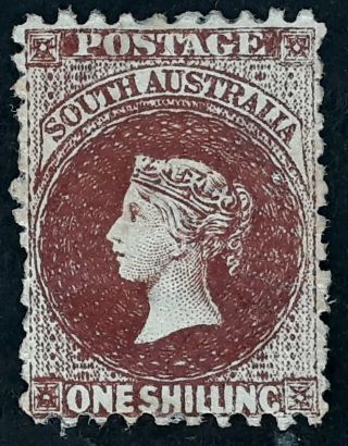 Rare 1885 - South Australia 1/ - Reddish Lake Brown Sideface Stamp P10x11.  5 - 12.  5