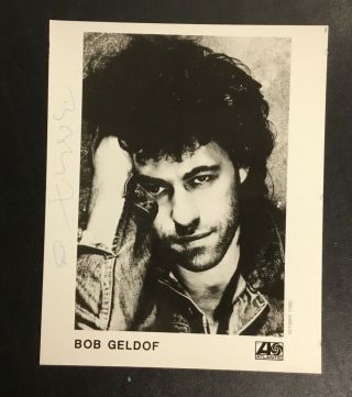 Rare 1986 Bob Geldof Signed Autograph Promo Photo 8x10 Music The Wall