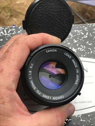 Vintage Canon Fd F1.  8 Sc 50mm Camera Lens - Rare Short
