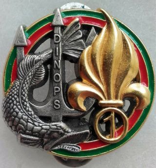 Rare French Foreign Legion 1 Reg Dinops Numbered Badge Combat Divers 70 Issued