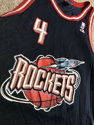Vintage 90 ' s Houston Rockets Champion Charles Barkley NBA Jersey mens Sz 48 RARE 4