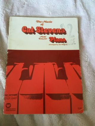 Cat Stevens " Music Of,  Made Easy For Piano " Easy Piano/vocal Music Book Rare