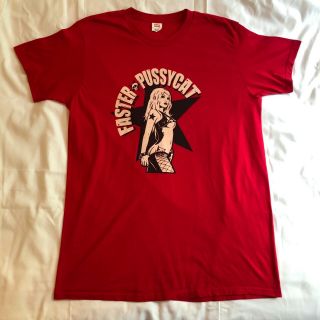 Hard To Find Rare Faster Pussycat Pop Art/Logo 2 - sided Red T - Shirt Size XL 2
