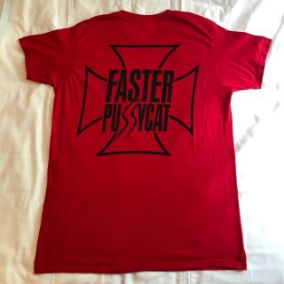 Hard To Find Rare Faster Pussycat Pop Art/Logo 2 - sided Red T - Shirt Size XL 3