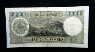 1970 Italy RARE Banknote Manzoni 100000 Lire VF,  /XF 2