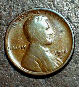 1914 D Lincoln Wheat Cent.  Highly Sought Rare Key,  Attractive Toned Choice G,  Nr