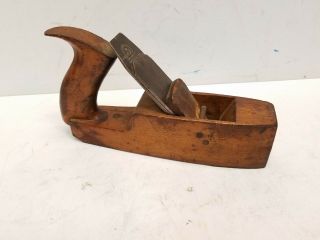 Rare Antique Moulson Brothers Wood Plane With Brass Bottom