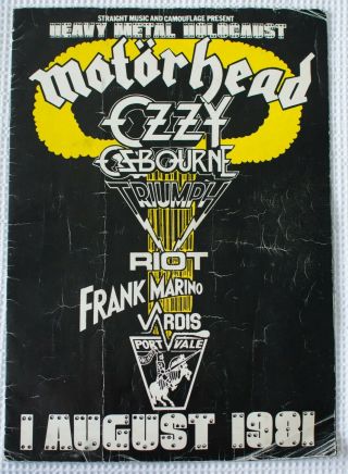 Heavy Metal Holocaust (motorhead,  Ozzy Osbourne) - Programme 1981 Rare F284