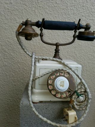 Rare Antique L.  M.  Ericsson & Co.  Enamel Telephone Made In Stockholm Sweden