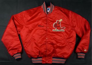 Rare Vtg Starter St.  Louis Stl Cardinals Satin Jacket 90s Personalized Patton Xl