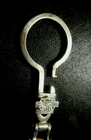 RARE VINTAGE STERLING SILVER HARLEY DAVIDSON MOTORCYCLE HEAVY LINK KEY CHAIN 8