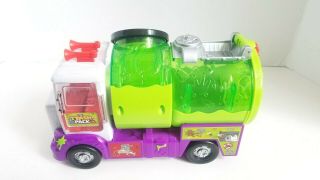 EUC The Trash Pack Green Purple Garbage Sewer Truck Moose Toys RARE Vehicle 4