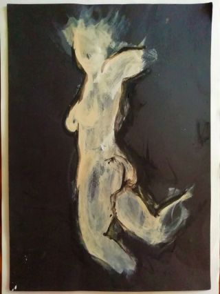 Mario Marini - Signed Painting - Figure Study Of A Nude - Italian - Rare 2 Of 2