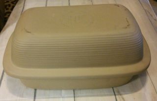 Pampered Chef Family Heritage Stoneware Large Roaster & Lid Dutch Oven Euc Rare