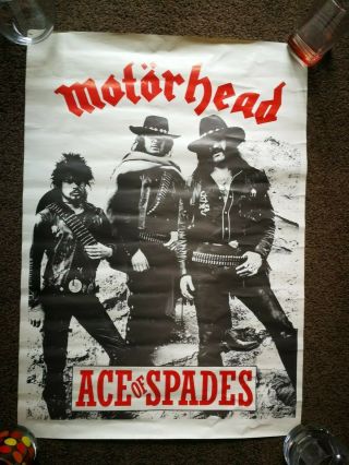 Rare Vintage Motorhead Ace Of Spades Poster Lemmy 1980