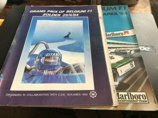 Belguim Formula One - - 1984 - - Grand Prix - Programme,  Scorecard - 29th April 1984 - - - Rare