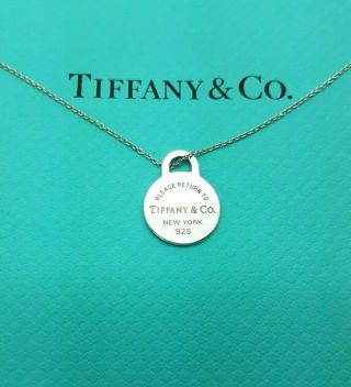 Return To Tiffany & Co Sterling Silver Round Circle Necklace 16 Inch Rare