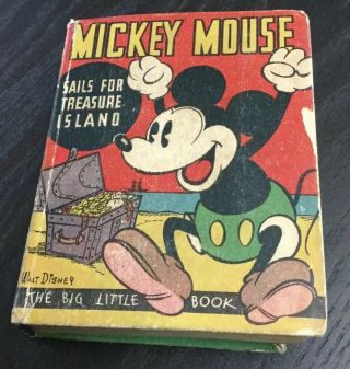 Mickey Mouse Sails For Treasure Island 1933 Big Little Book Walt Disney Rare