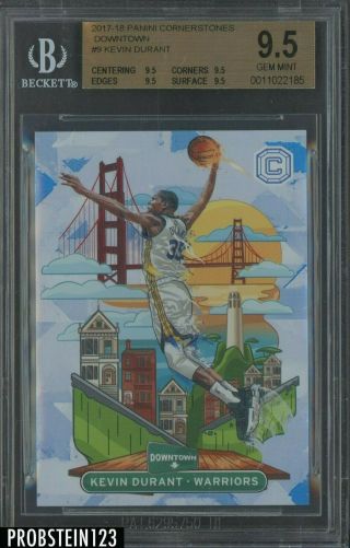 Rare 2017 - 18 Panini Cornerstones Kevin Durant Downtown Case Hit Ssp 9 Bgs 9.  5