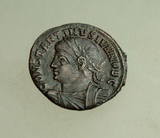 Constantine II as Caesar A.  D.  317 - 337 Cuirased Buste n.  l.  Æ 20mm Roma Rare 2