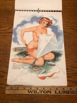 RARE Vintage 1957 BILL RANDALL ' S DATE BOOK Pin Up Calendar Sketch Book 4