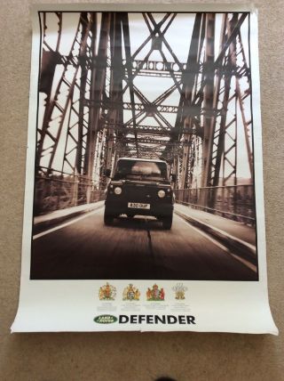 Rare Land Rover Defender Large Dealership Poster 100x70cm