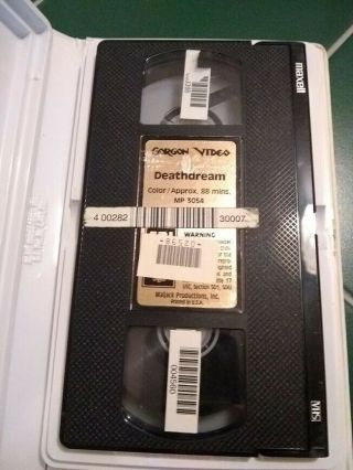 Death Dream VHS tape Rare Gorgon Video Horror/Slasher Movie 1974 Deathdream 3