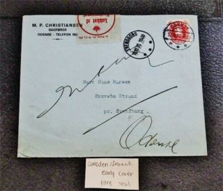 Nystamps Sweden/denmark Stamp Early Cover Rare Seal